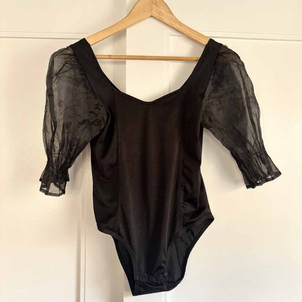 TACH CLOTHING organza black bodysuit